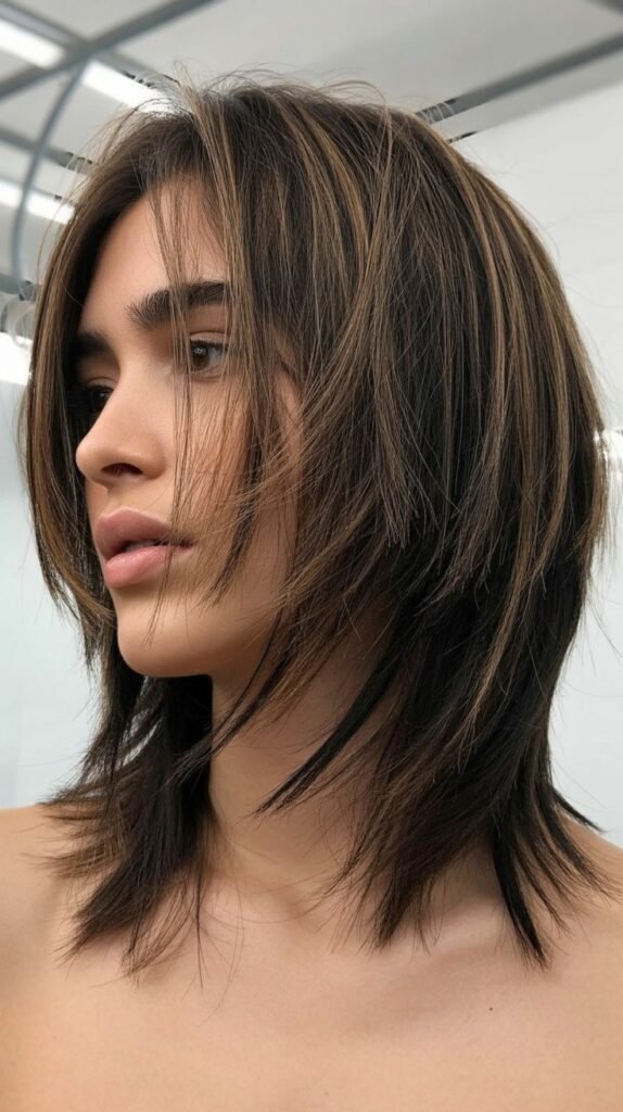 Textured Choppy Long Bob with Layers