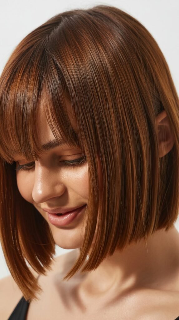 Long Bob with Micro Curtain Bangs