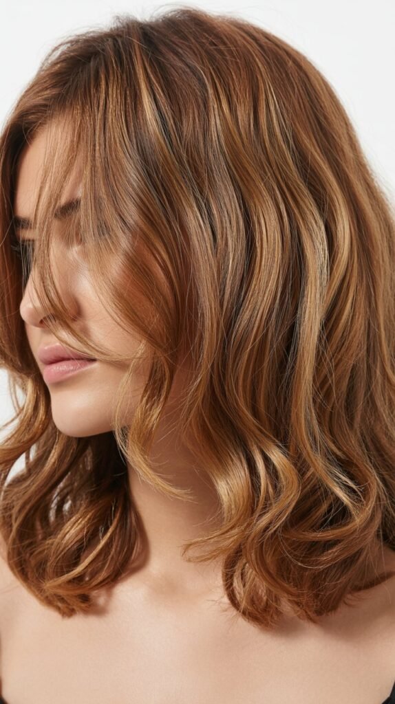 Layered Long Bob with Beach Waves