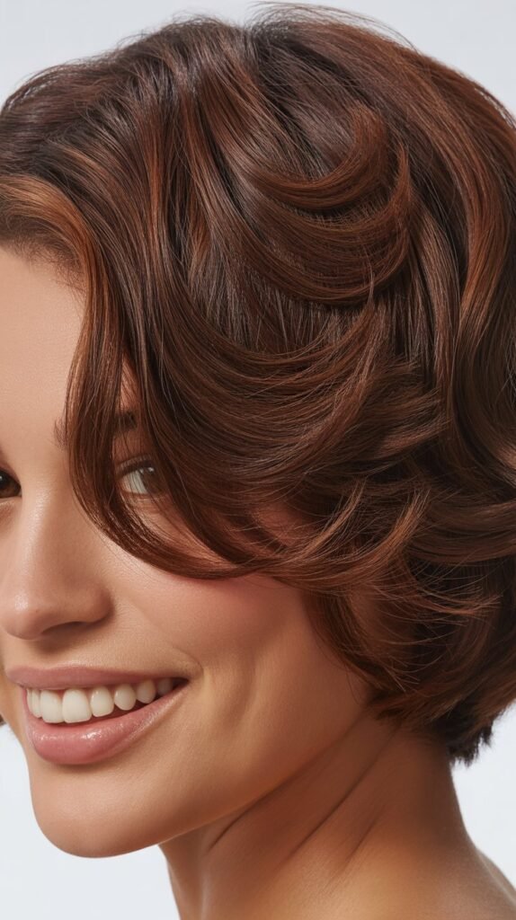 Burgundy-Tinted Brown Lowlights