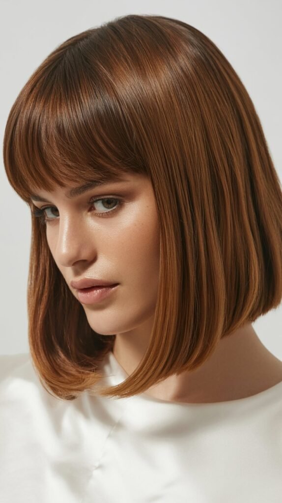 Long Bob with Rounded Bangs