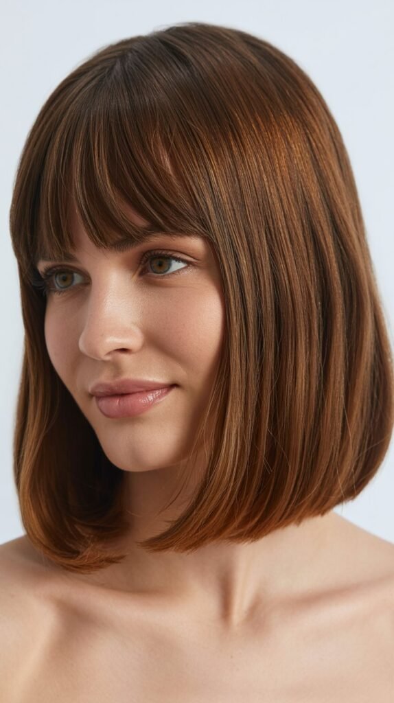 Long Bob with Curtain Bangs
