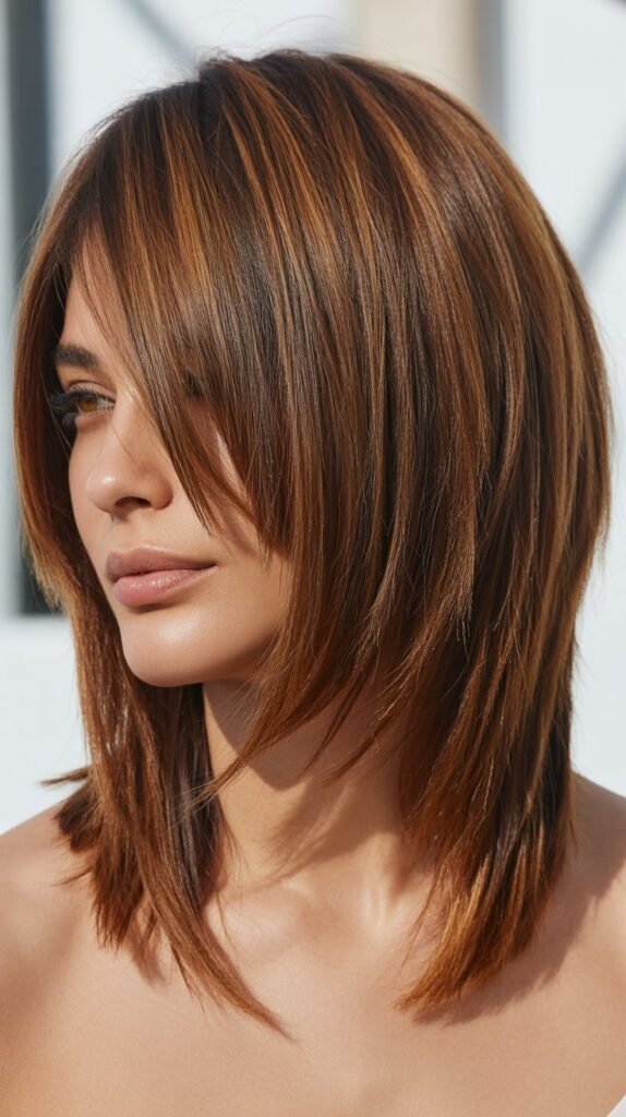 Long Bob with Choppy Side Bangs