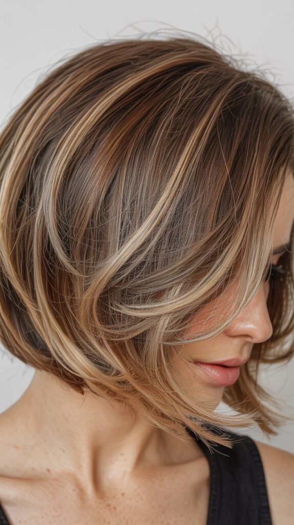 Layered Bob with Balayage Highlights