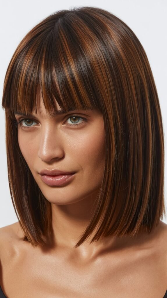 Long Bob with Razored Bangs