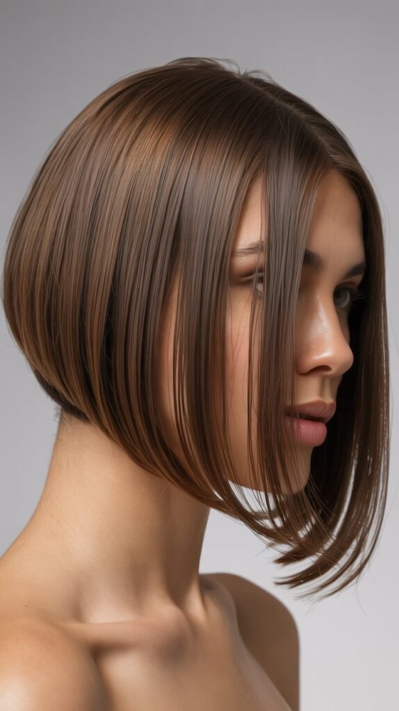 Sleek Angled Bob with Invisible Layers