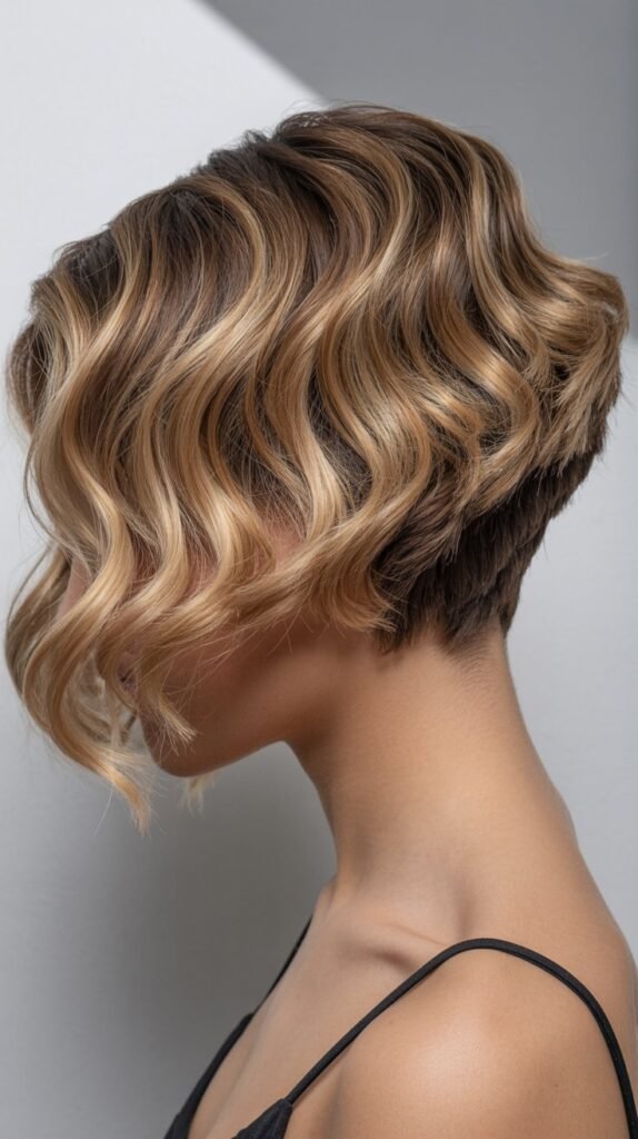 Wavy Stacked Bob with Beach Texture