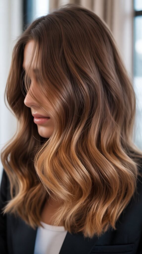 Chocolate Caramel Melt on Medium-Length Hair