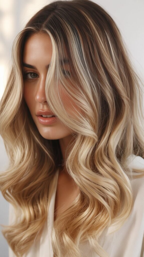 Blonde Balayage with Dark Roots