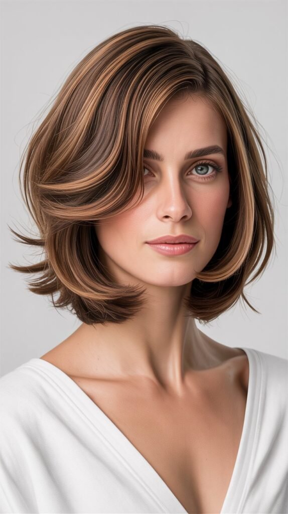 Layered Long Bob for Square Faces