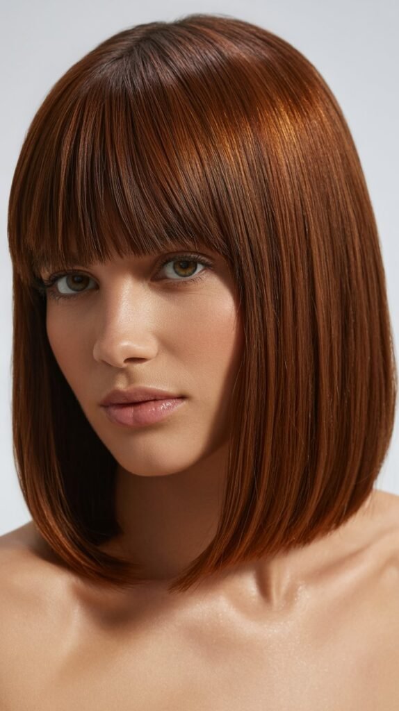 Long Bob with Straight-Across Bangs