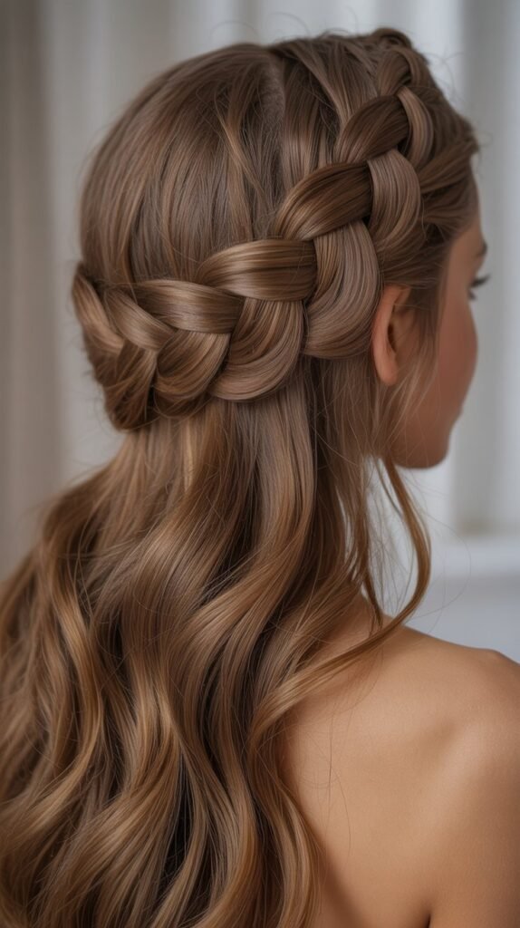Half-Up Braided Crown