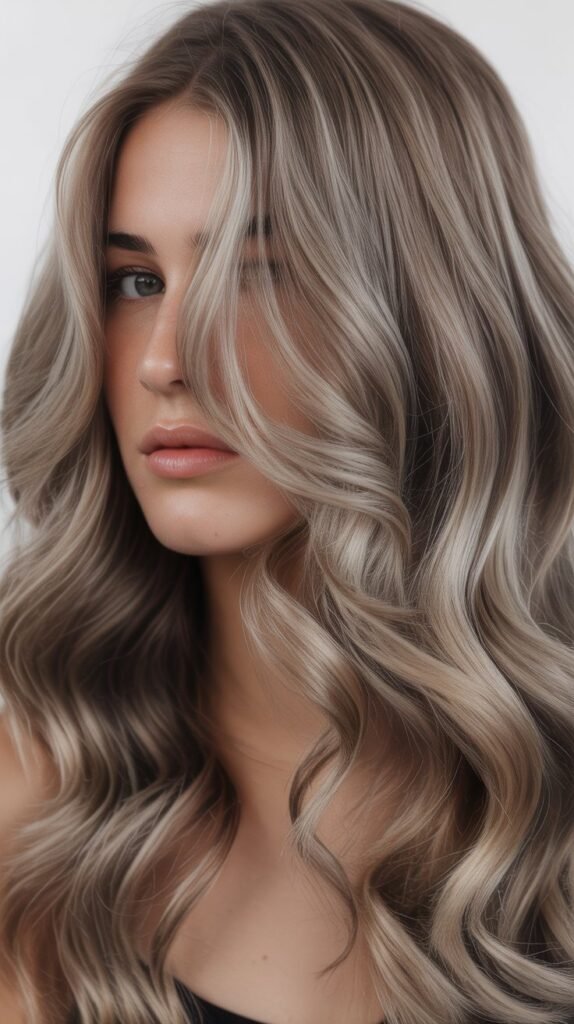 Ash Brown Ribbon Highlights