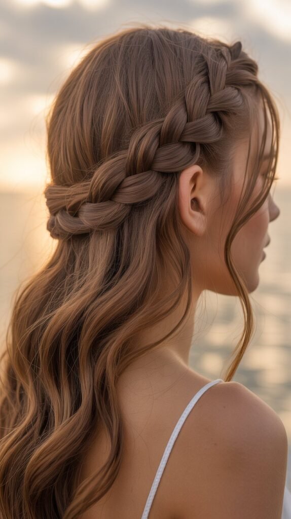  Accent Braid with Loose Hair