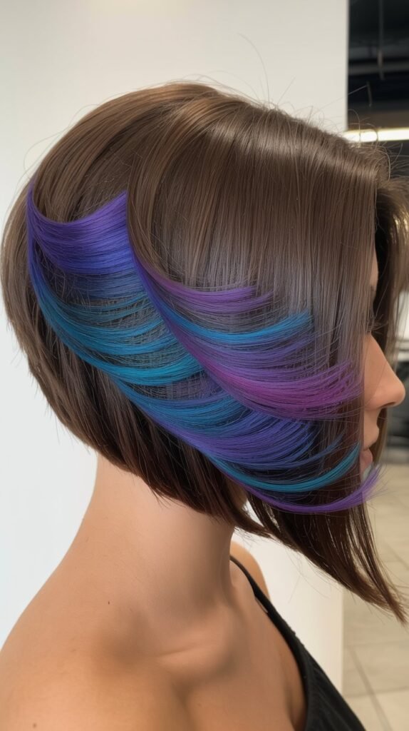 Stacked Bob with Peek-a-Boo Color