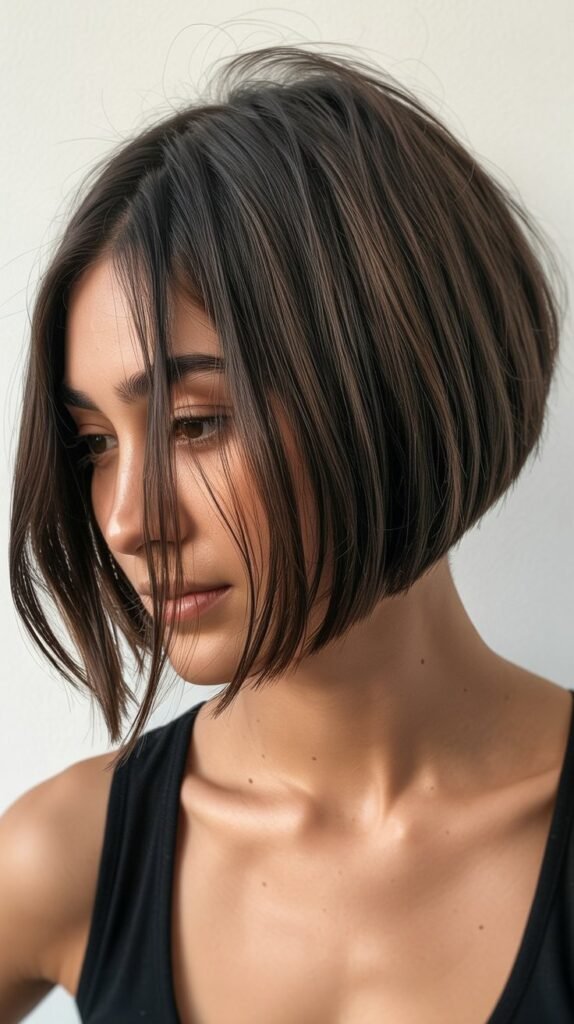 Graduated Angled Bob with Undercut