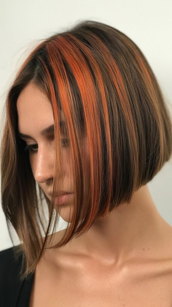Angled Bob with Peek-a-Boo Color