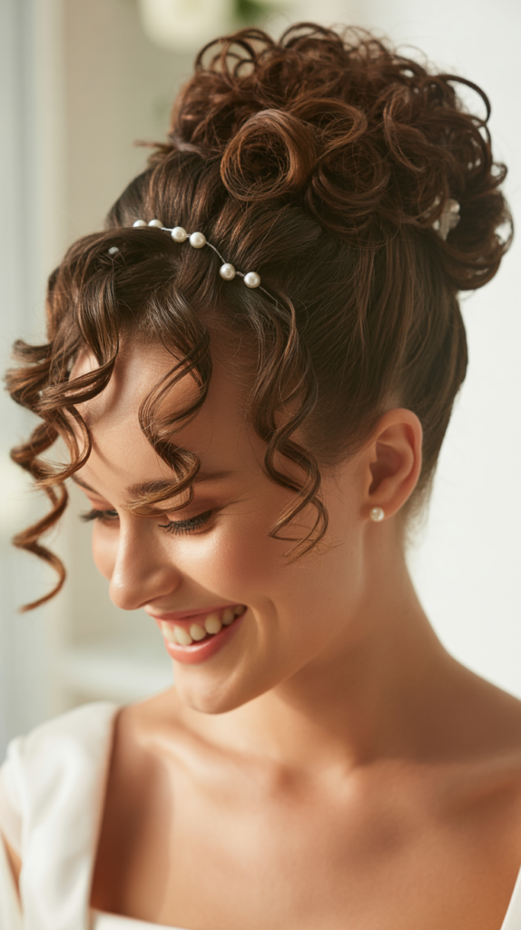 Curly Pompadour Updo