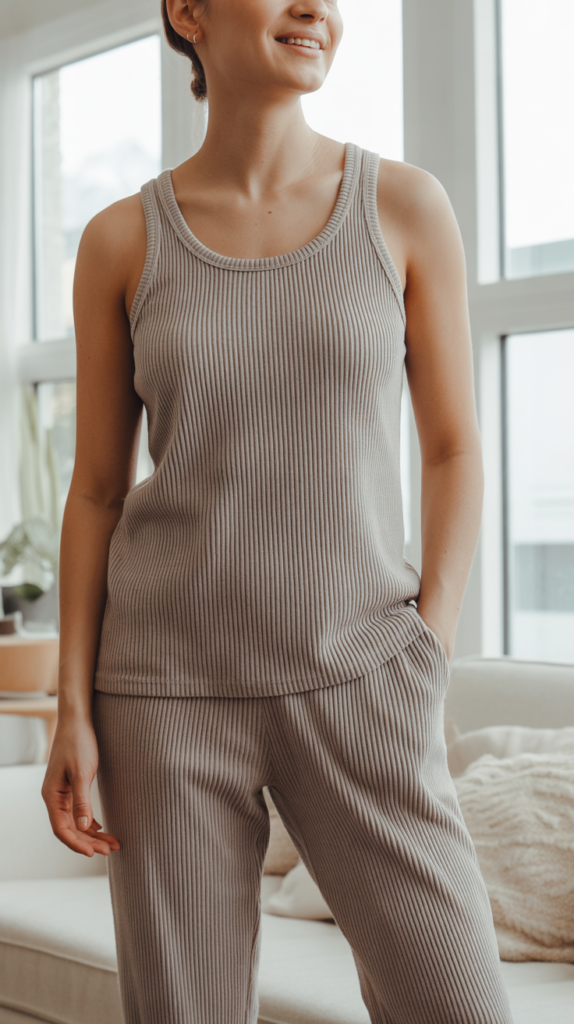 Ribbed Knit Tank and Lounge Pant