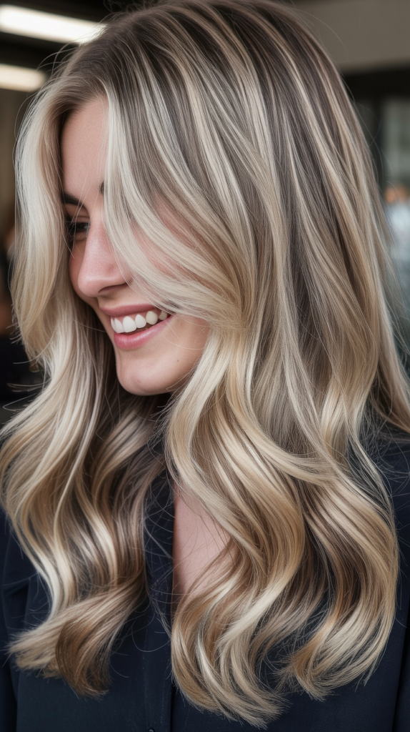Ash Blonde Highlights with Greige Lowlights
