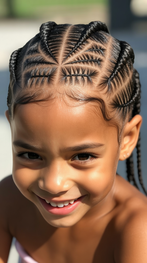 Cornrow Crown with Center Puff