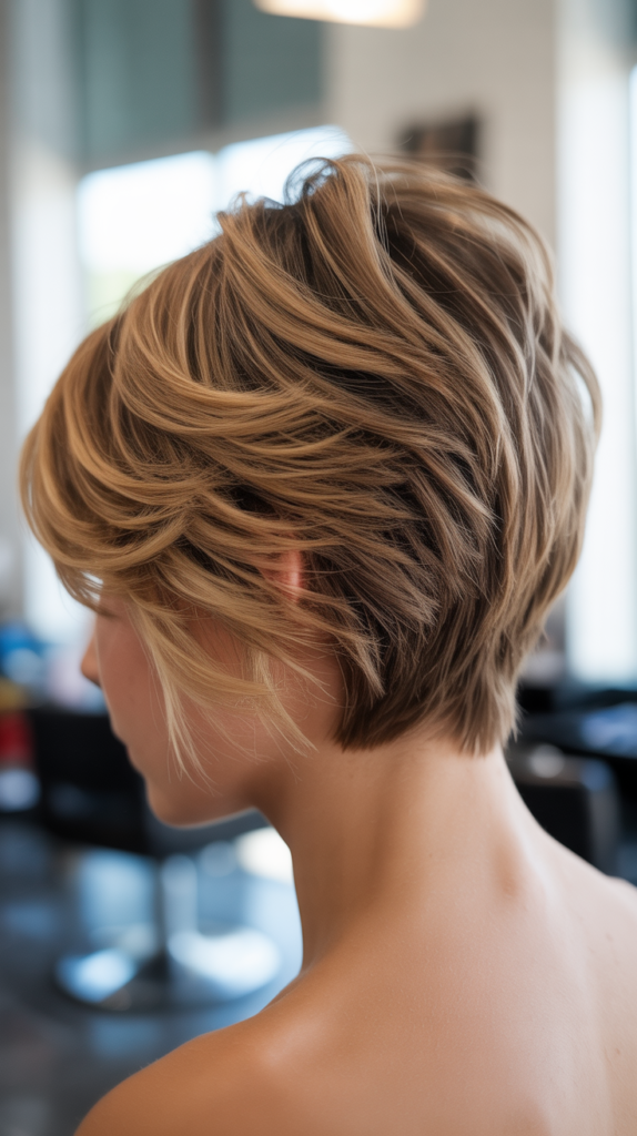 Stacked Bob with Natural Texture Enhancement