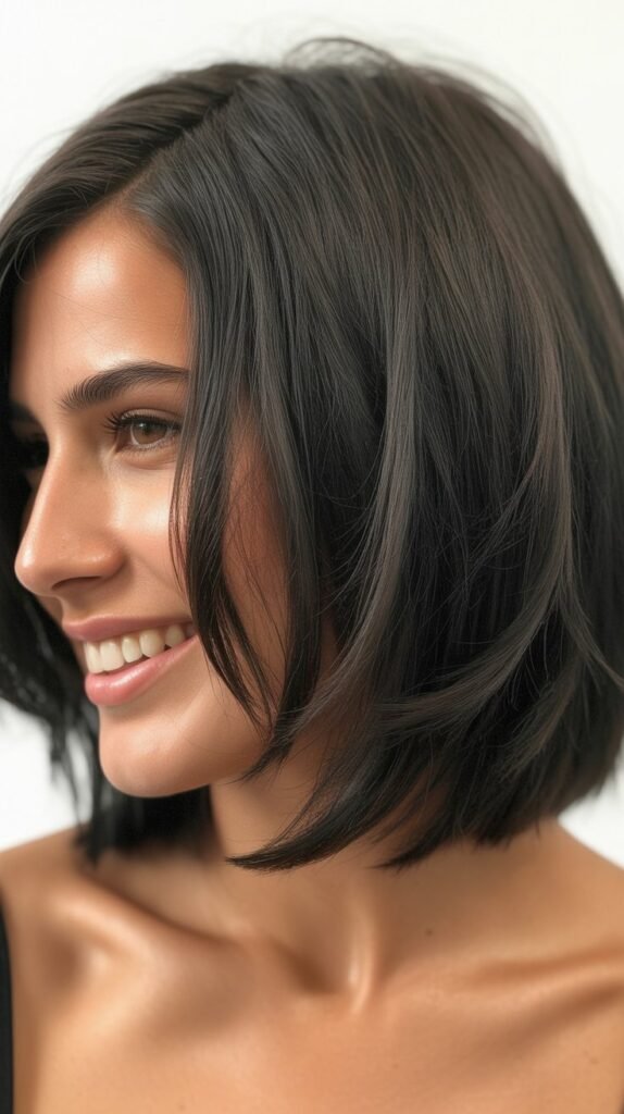 Choppy Bob with Deep Side Part