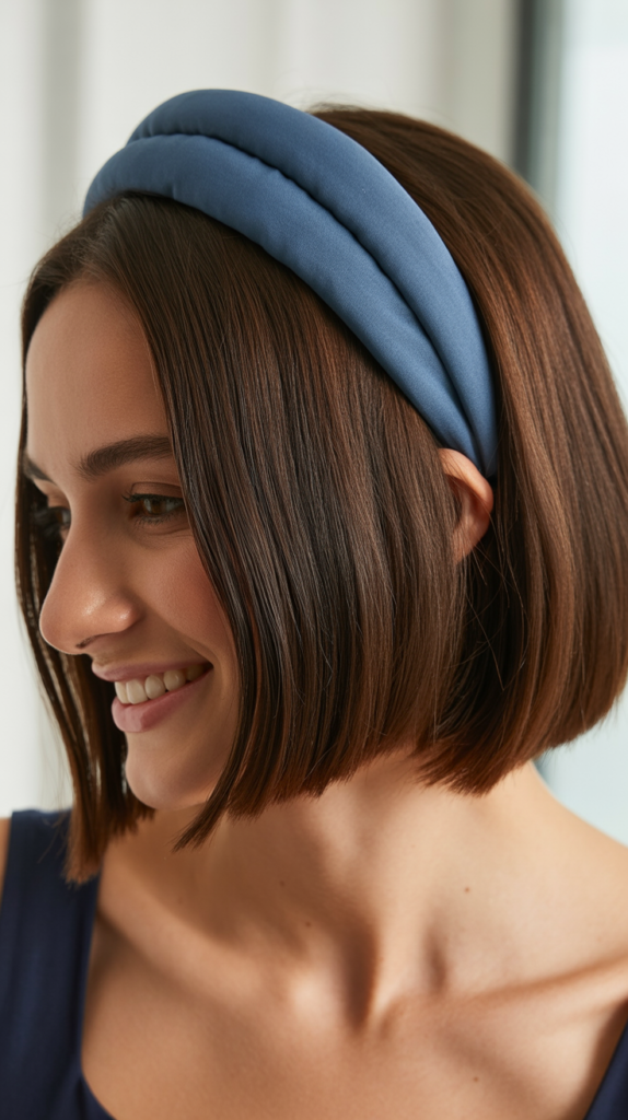 Thick Headband with Straight Sleek Bob