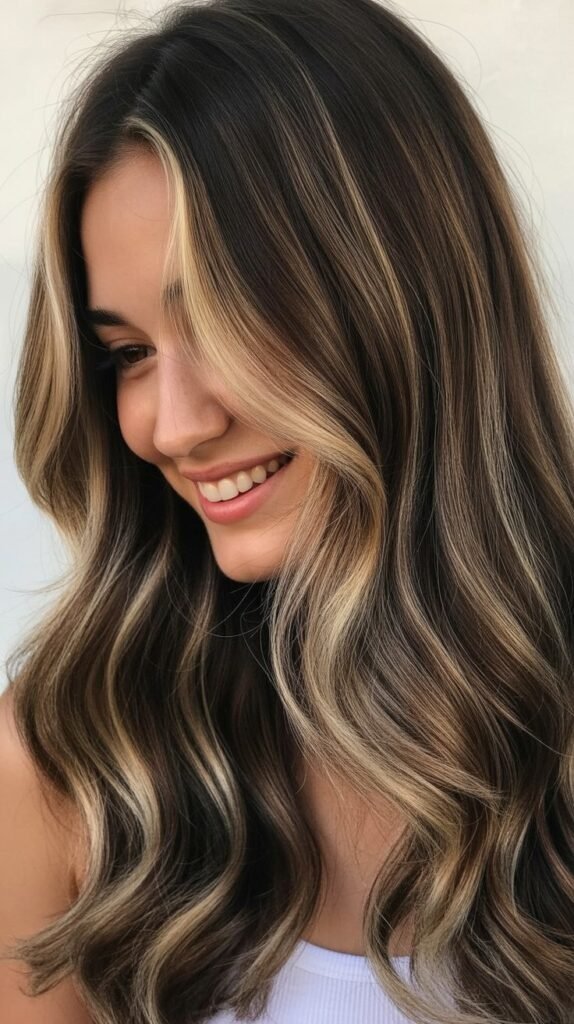 Dark Ash Brown with Smoky Blonde Money Piece