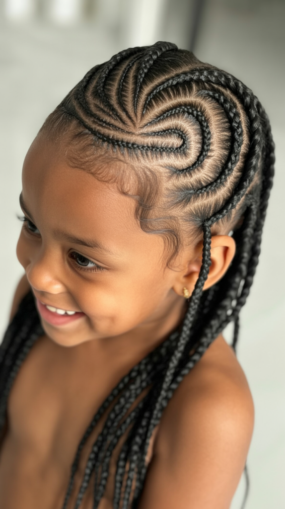 Heart-Shaped Cornrow Design