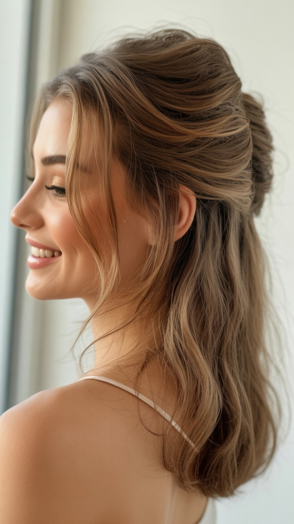 Messy Half-Up with Texture