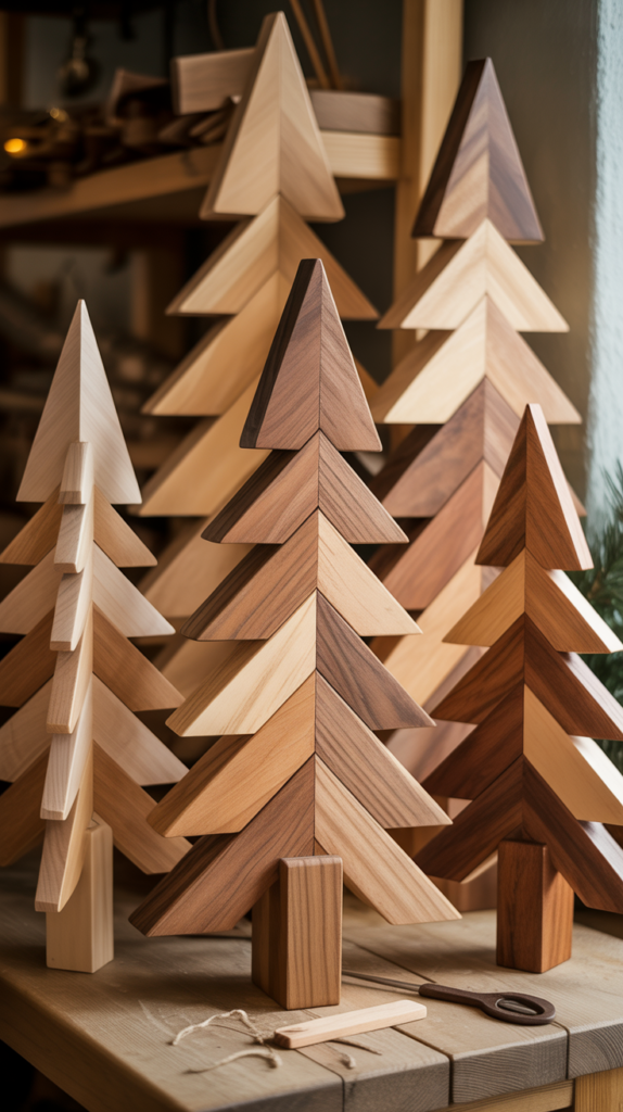 Herringbone Patterned Wood Tree