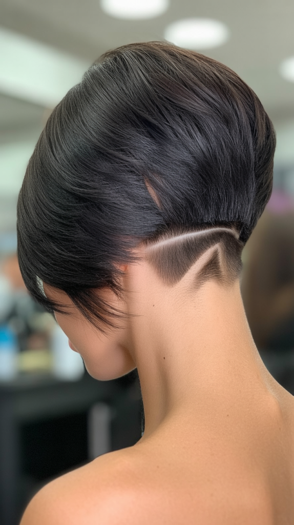 Stacked Bob with Undercut Design