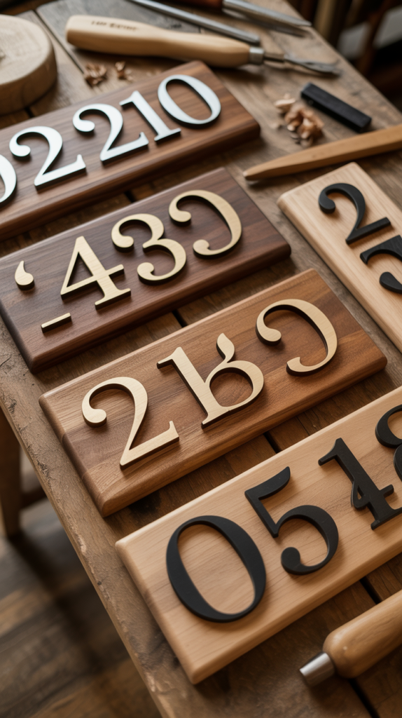 Wooden Address Number Signs