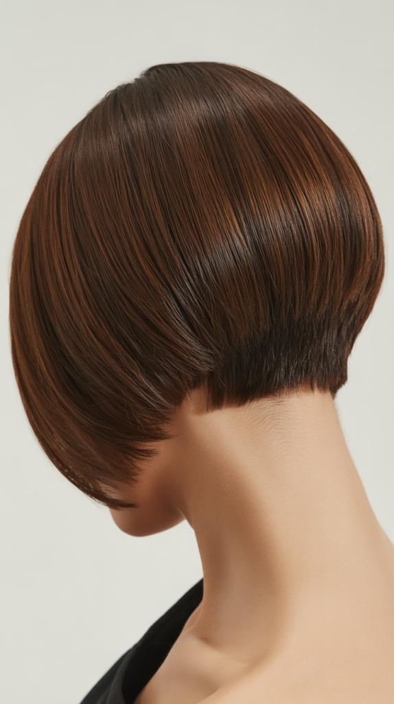 Sleek Stacked Bob with Glass Hair Finish