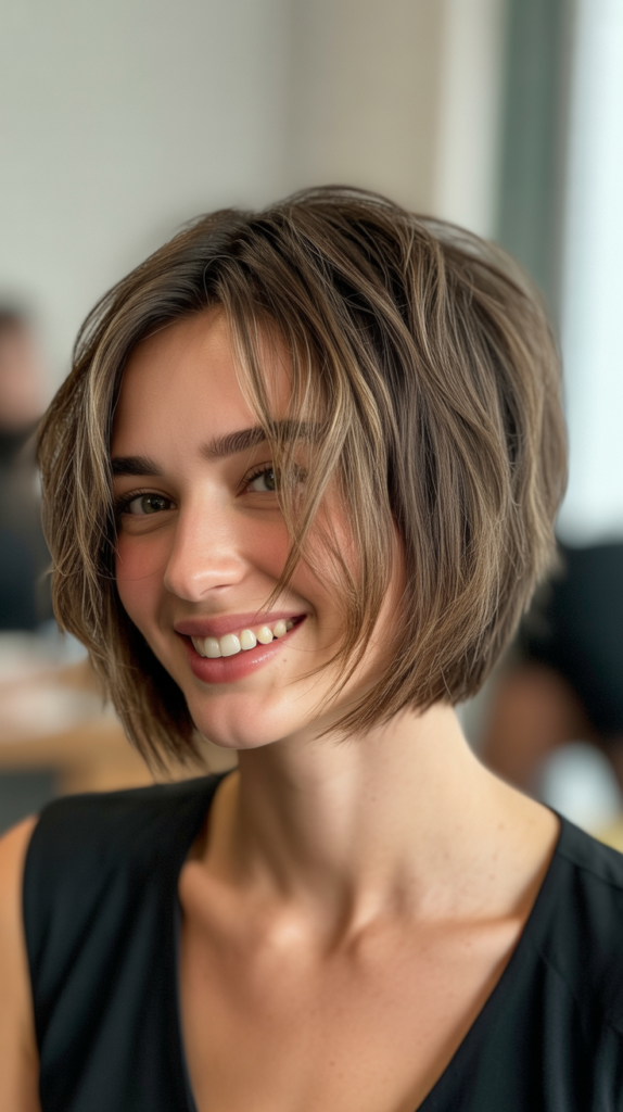 Choppy Bob with Textured Fringe