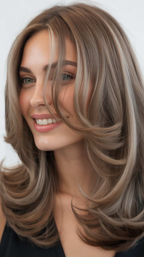 Ash Brown with Face-Framing Layers