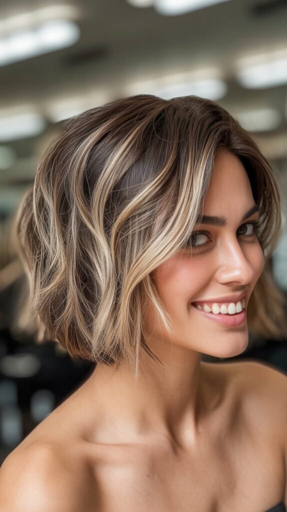 Choppy Bob with Peek-a-Boo Highlights