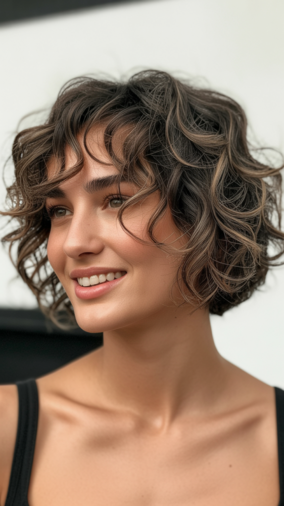 Curly Choppy Bob for Volume