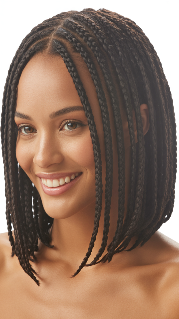 Side Part Knotless Bob Braids