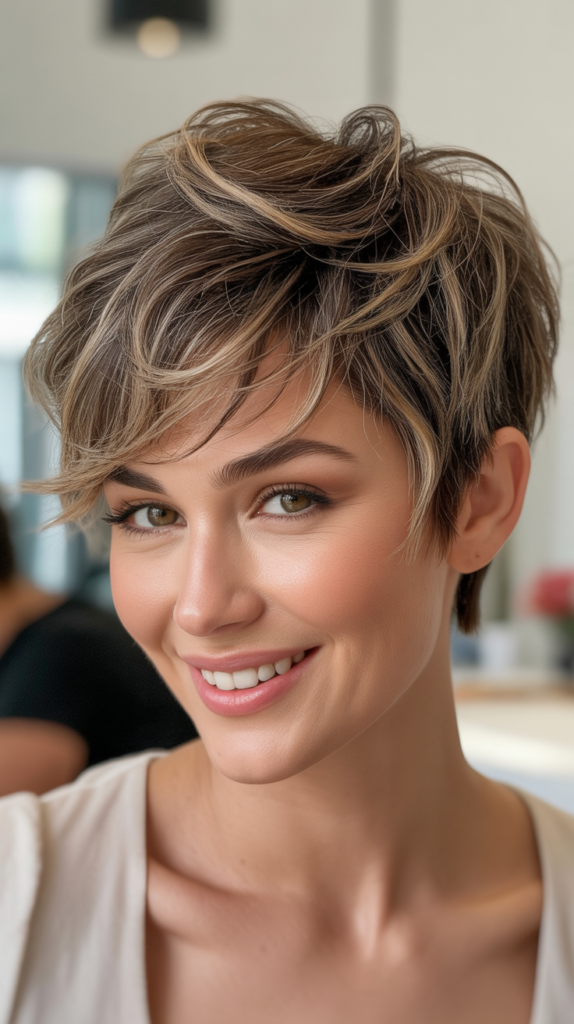 Shaggy Pixie with Feathered Crown