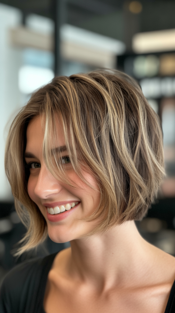 Choppy Bob with Highlights