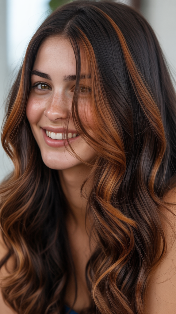 Dark Brown with Cinnamon Highlights