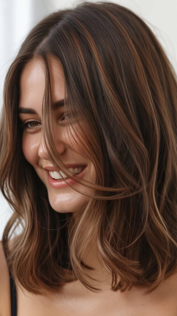 Mocha Lowlights for Medium Brown Hair