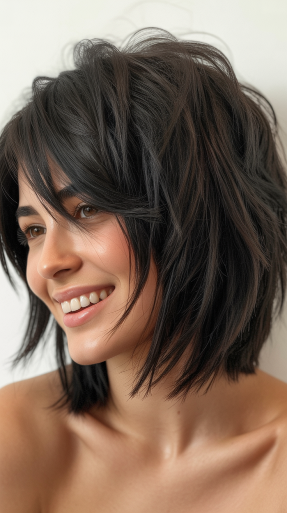 Choppy Bob with Volume at Crown