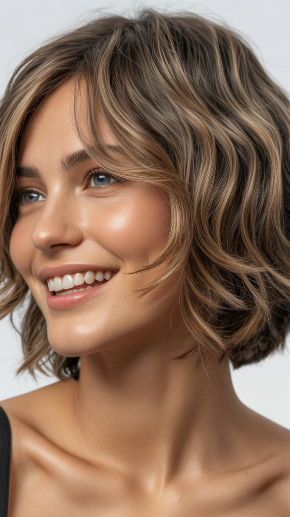 Choppy Bob with Soft Waves