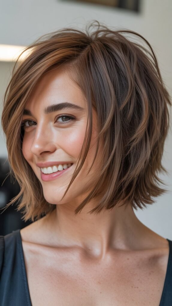  Asymmetrical Choppy Bob