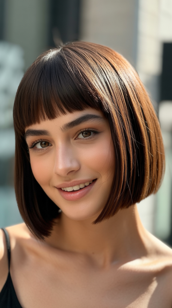Trendy Short Straight Hairstyles with Bangs