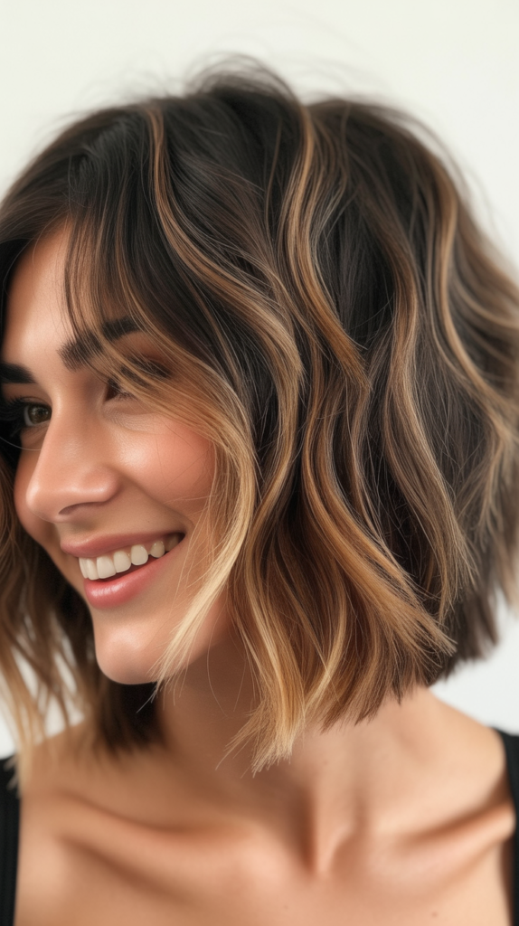 Shaggy Choppy Bob with Ombre Color