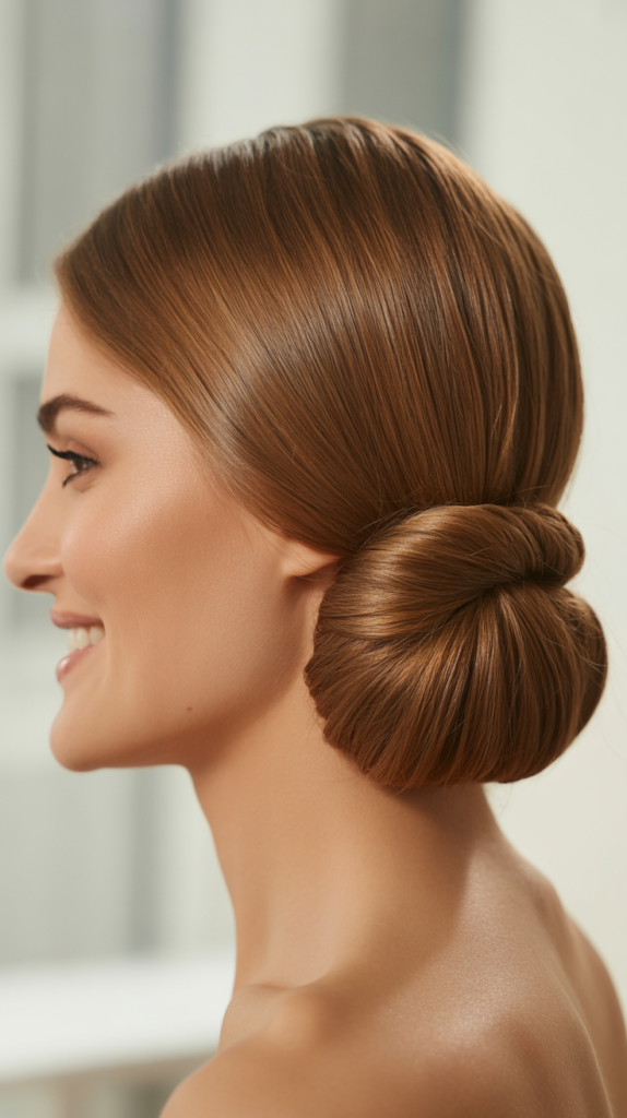 Low Bun with Sleek Top